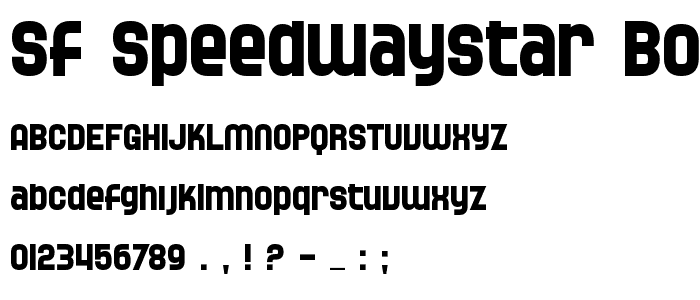 SF Speedwaystar Bold font